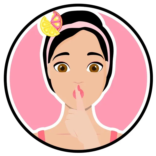 un portrait de femme version dessin animé avec un doigt devant la bouche pour taire un secret