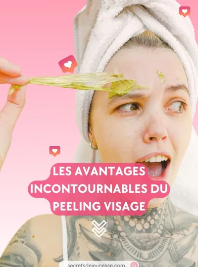 Femme retirant son masque peel off du visage avec une expression surprise